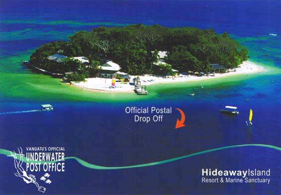 One of Vanuatu’s official waterproof postcards you can send from their underwater post office.