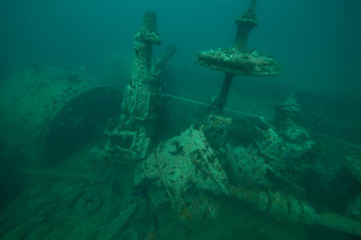 Cylinder head of the engine piston and boilers on F.W. Abrams. Photo: NOAA