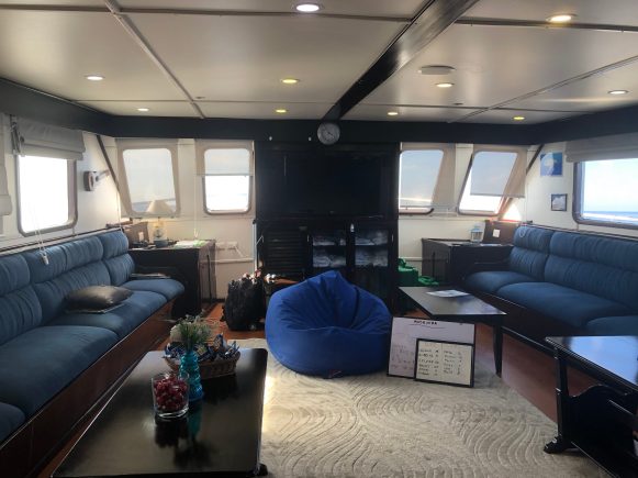 The Galapagos Master is not only wonderfully suited for diving but is also roomy and comfortable inside. Photo credit: Rebecca Strauss