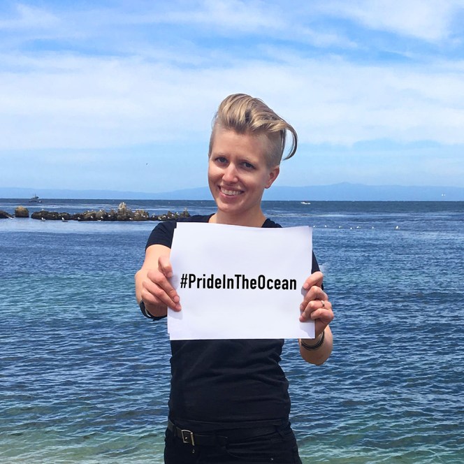 My name is Liz Weinberg, and I have #PrideInTheOcean. As the social-media coordinator for NOAA’s Office of National Marine Sanctuaries, I work to bring information about the National Marine Sanctuary System to people all over the world. As a queer woman, I want to make sure that EVERYONE has access to and feels welcome in these amazing places. Photo credit: Leslie Mowrer